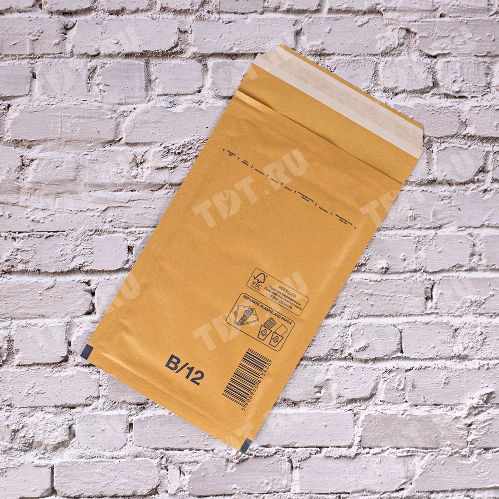 Бурый крафт пакет с прослойкой, 14*22 см, B-12-G (В/00)