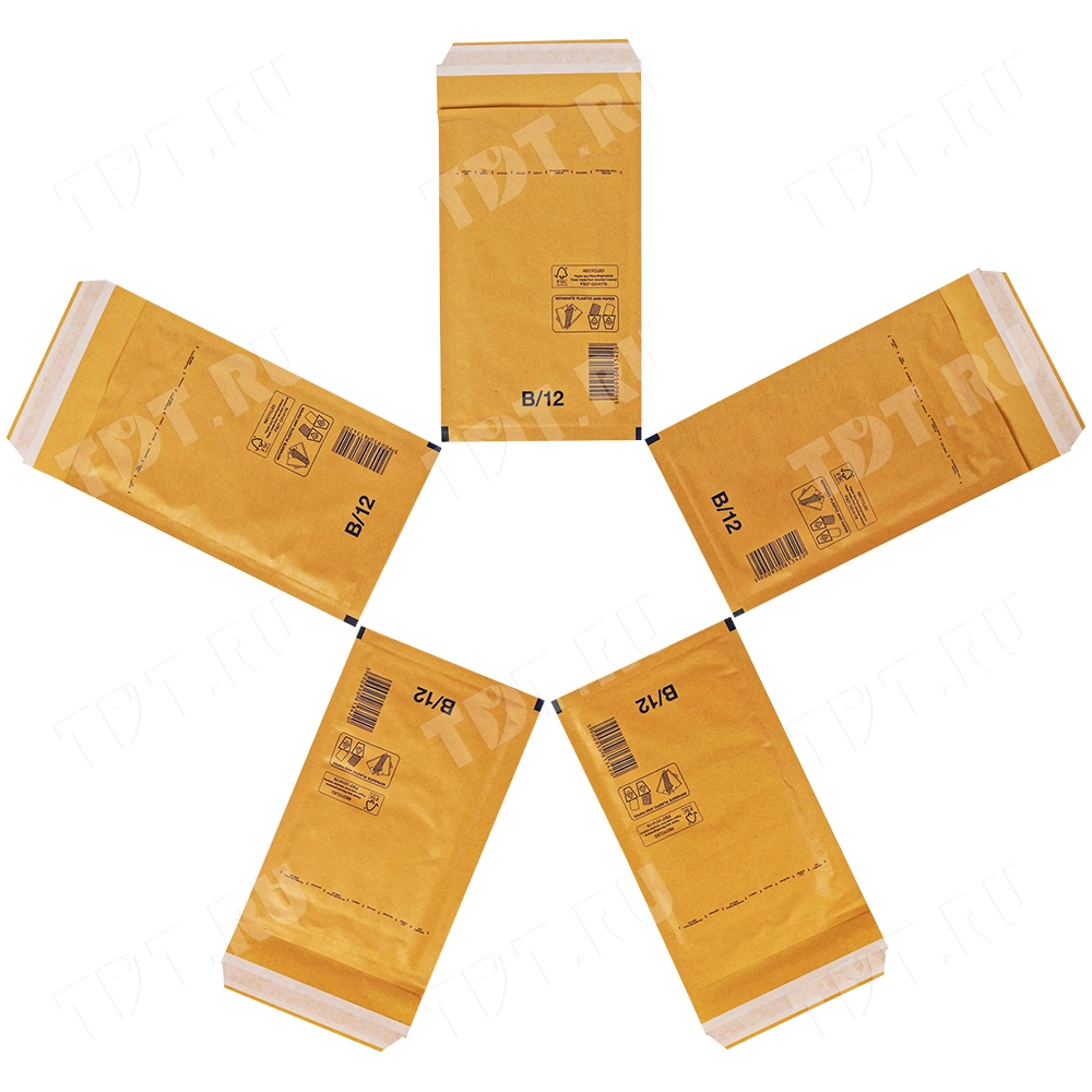 Бурый крафт пакет с прослойкой, 14*22 см, B-12-G (В/00)