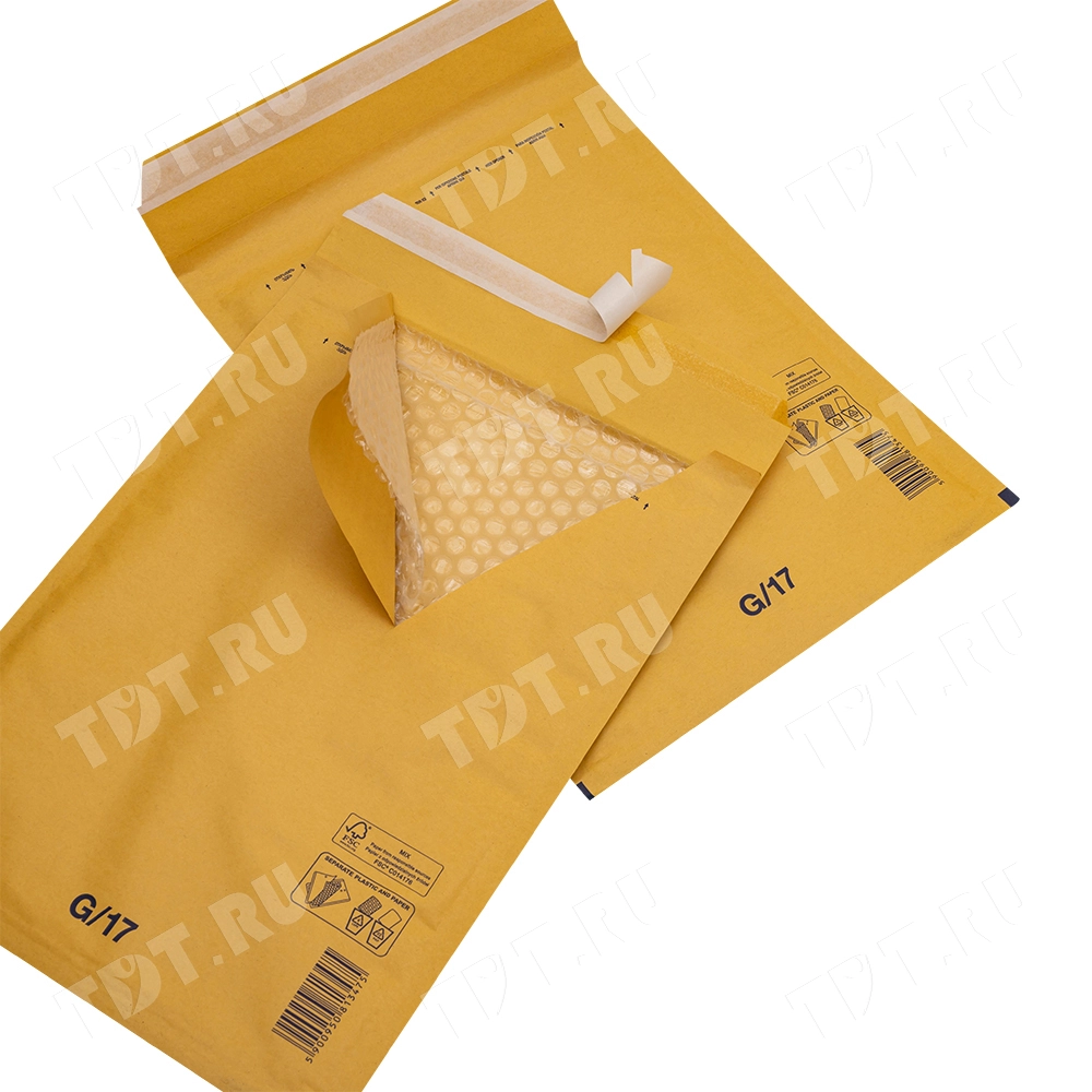 Бурый крафт пакет с прослойкой, 25*34 см, G-17-G (G/4)