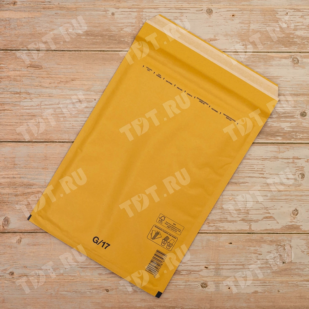 Бурый крафт пакет с прослойкой, 25*34 см, G-17-G (G/4)
