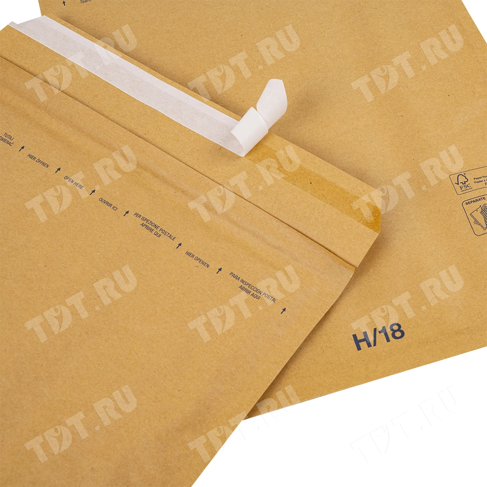 Бурый крафт пакет с прослойкой, 29*37 см, H-18-G (H/5)