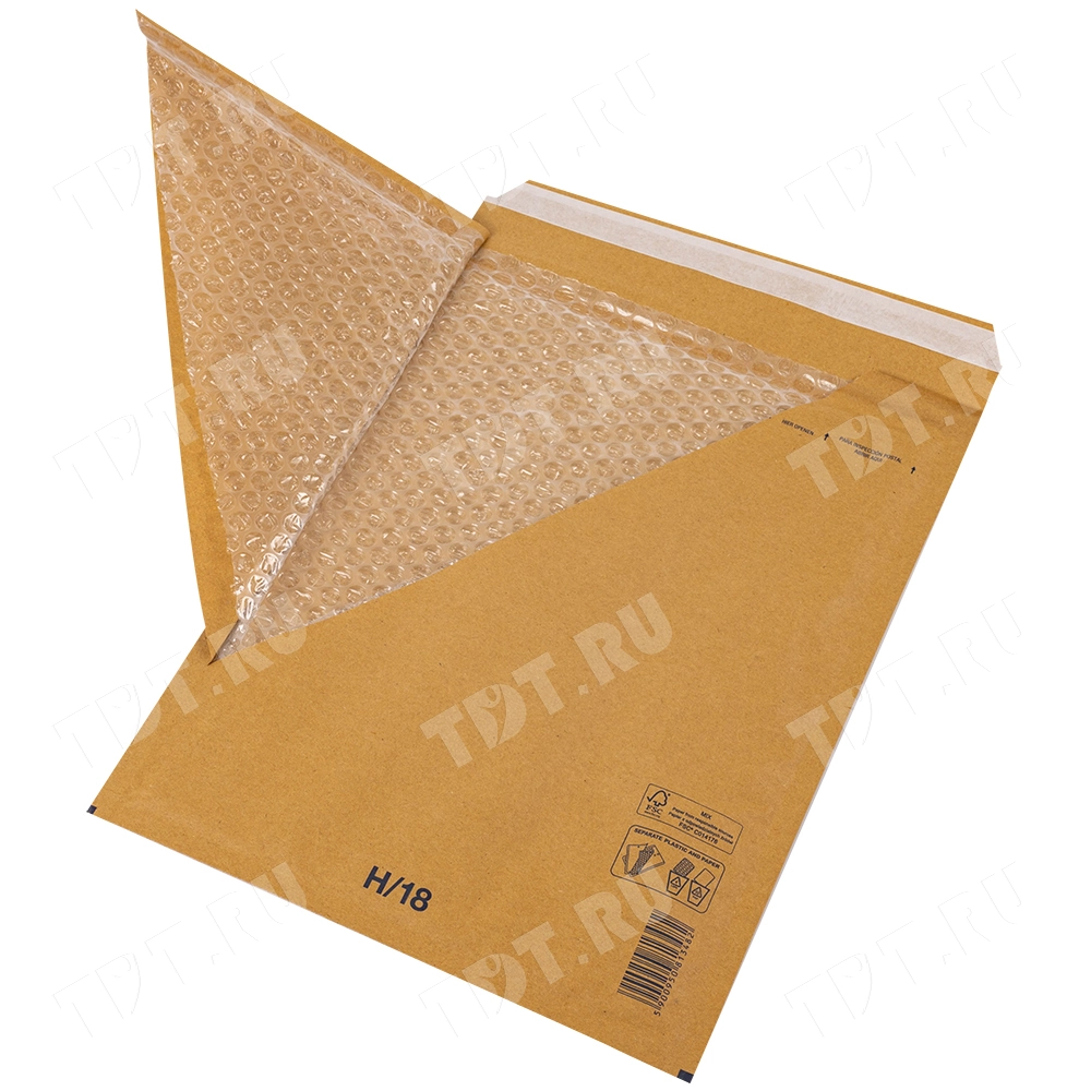 Бурый крафт пакет с прослойкой, 29*37 см, H-18-G (H/5)