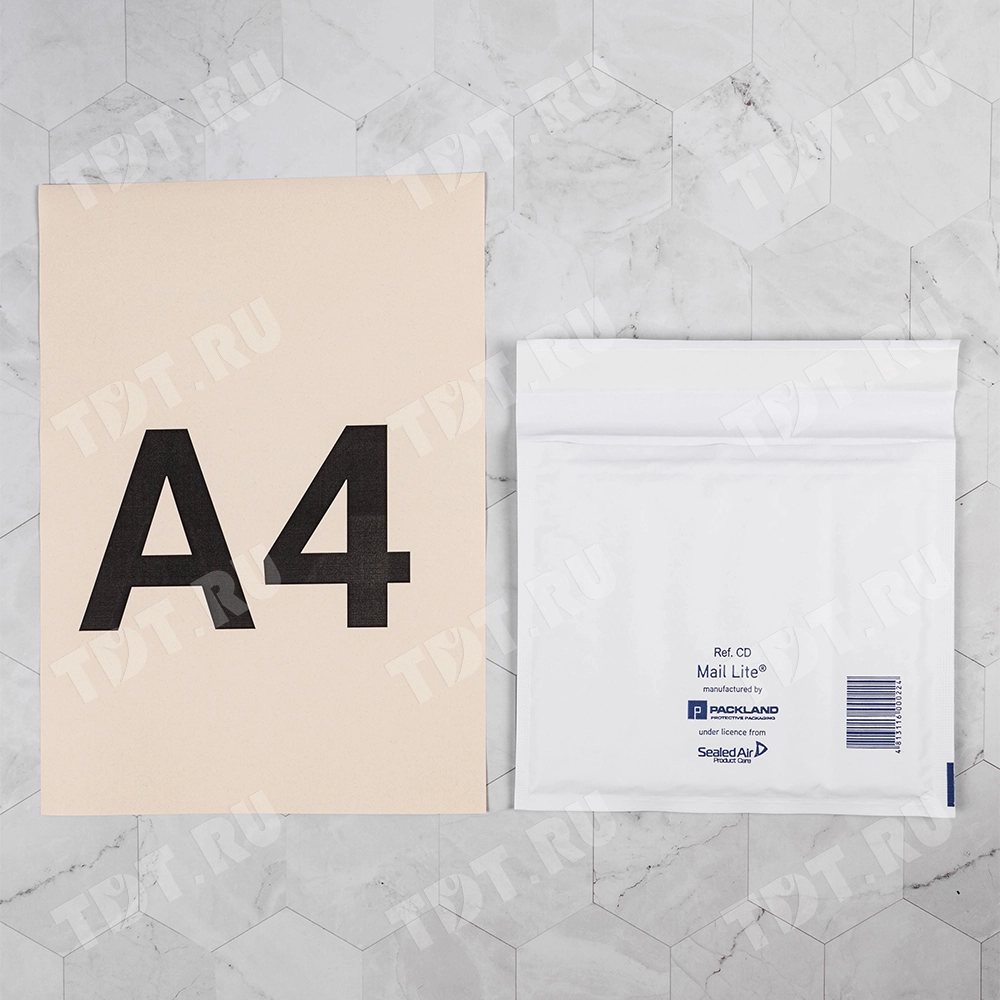 Белый крафт пакет с прослойкой, 20*17 см, CD