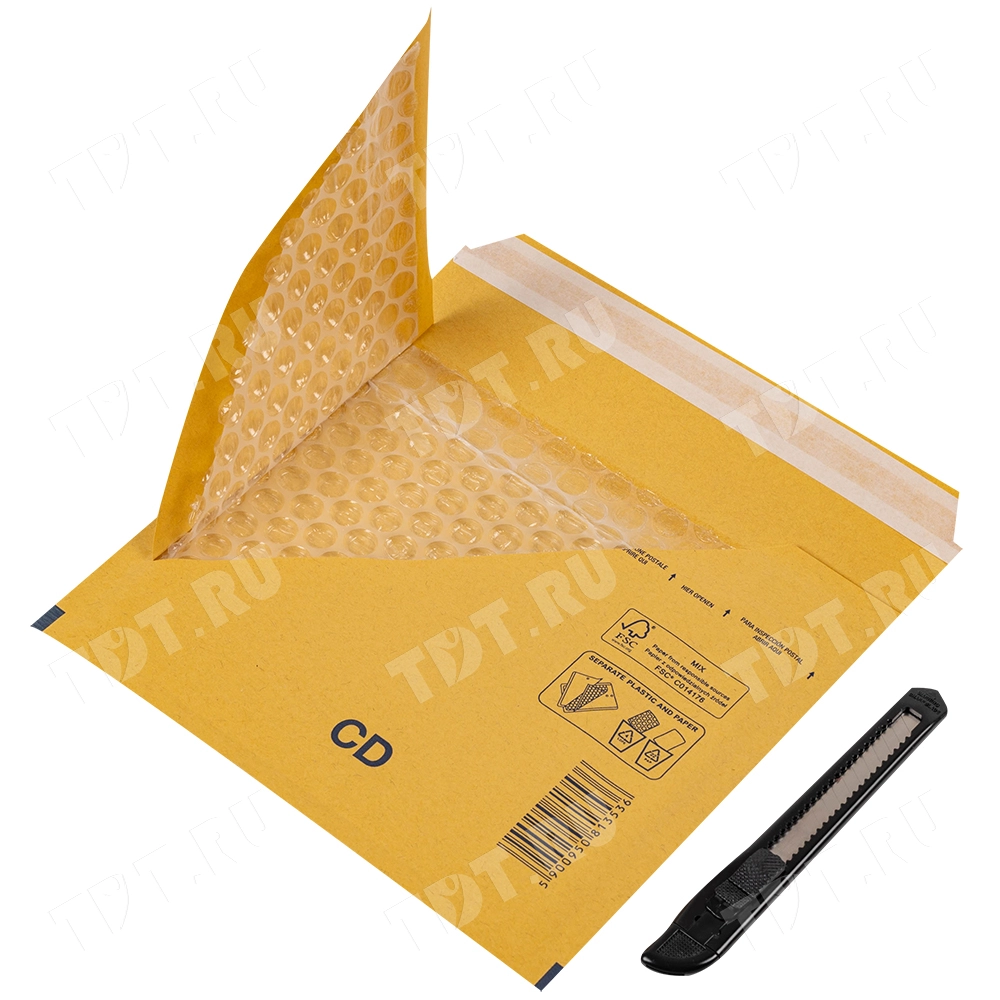 Бурый крафт пакет с прослойкой, 20*17 см, CD-G