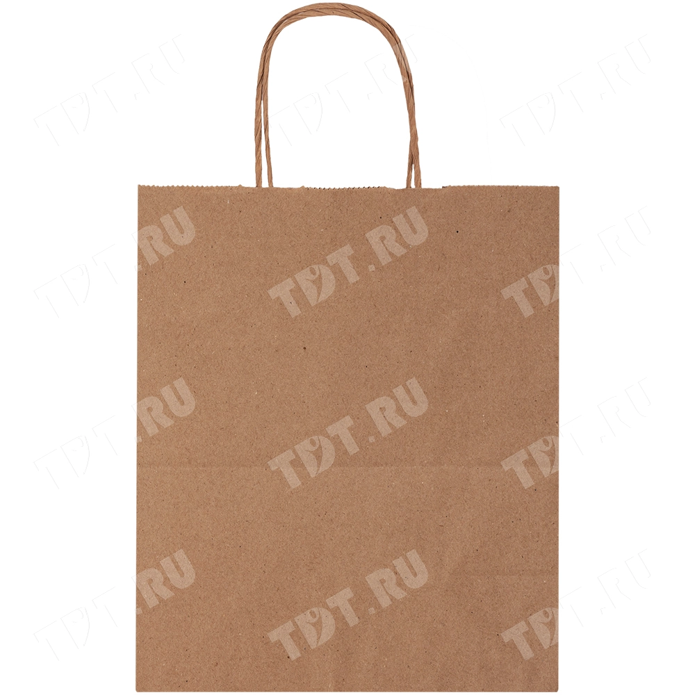 Крафт пакет с крученой ручкой, 100 г/м², 18*8*20 см