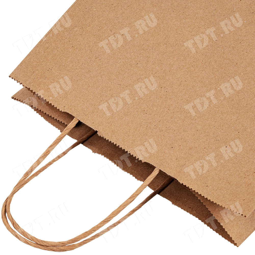 Крафт пакет с крученой ручкой, 100 г/м², 18*8*20 см