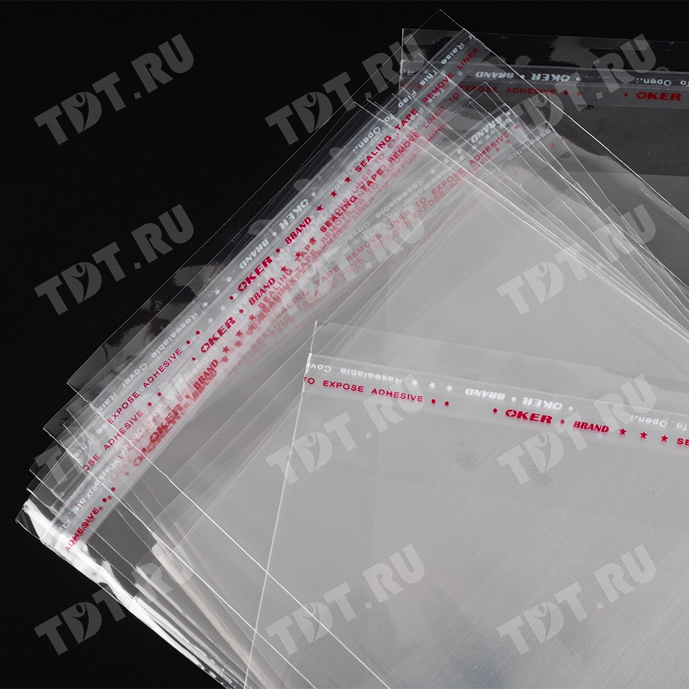 Прозрачный БОПП пакет с клеевым клапаном, 10*8 см, 100 шт.