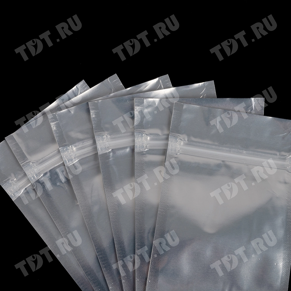 Фольгированный дой-пак с zip lock, серебристый с прозрачной стороной, 10*15+3 см, 93 мкм, 100 шт.