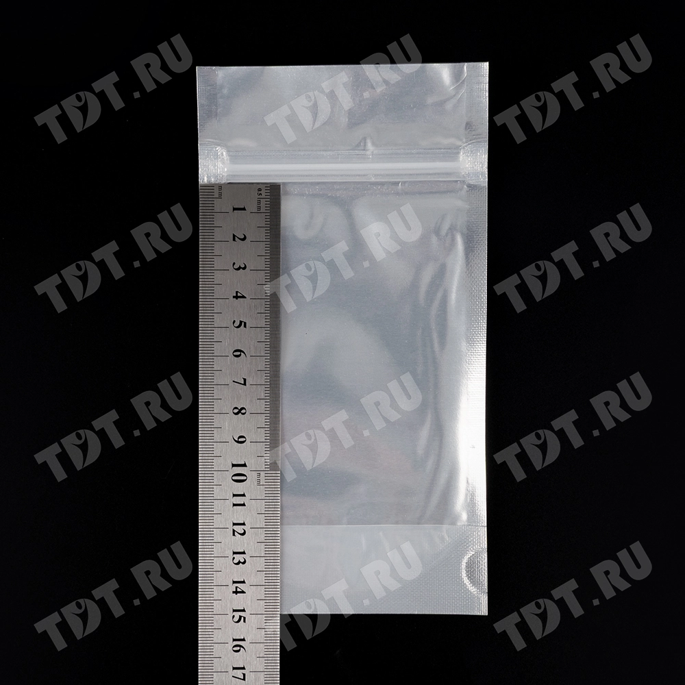 Фольгированный дой-пак с zip lock, серебристый с прозрачной стороной, 10*15+3 см, 93 мкм, 100 шт.