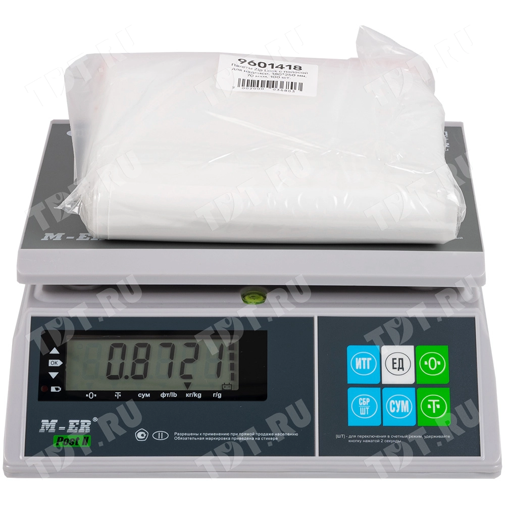 Пакет Zip Lock с полосой для надписи, прозрачный, 180*250 мм, 70 мкм, 100 шт.