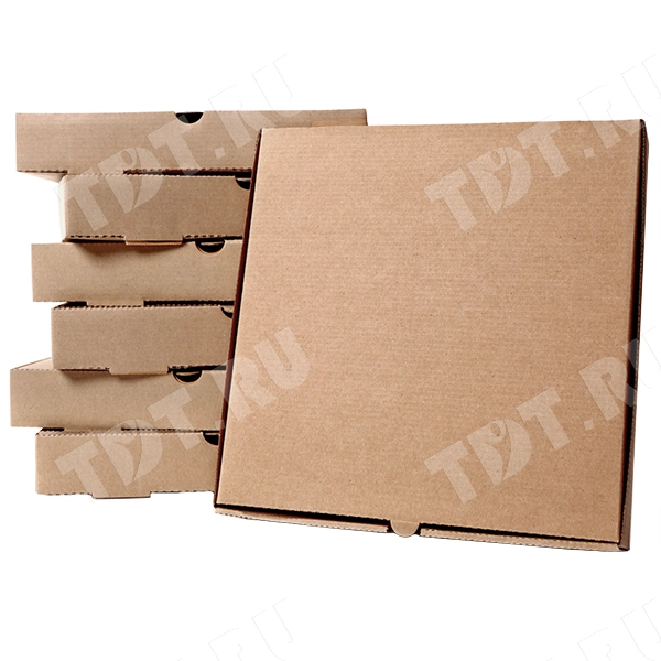 Бурая коробка для пиццы, 330*330*35 мм