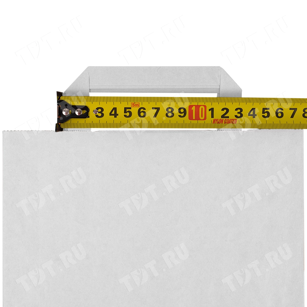 Белый пакет с плоской ручкой, 70 г/м², 22*9*33 см