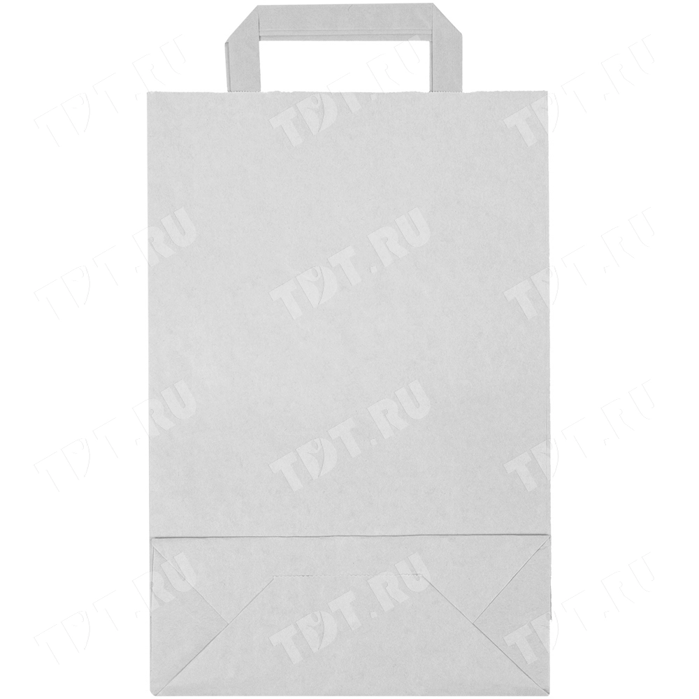Белый пакет с плоской ручкой, 70 г/м², 22*9*33 см