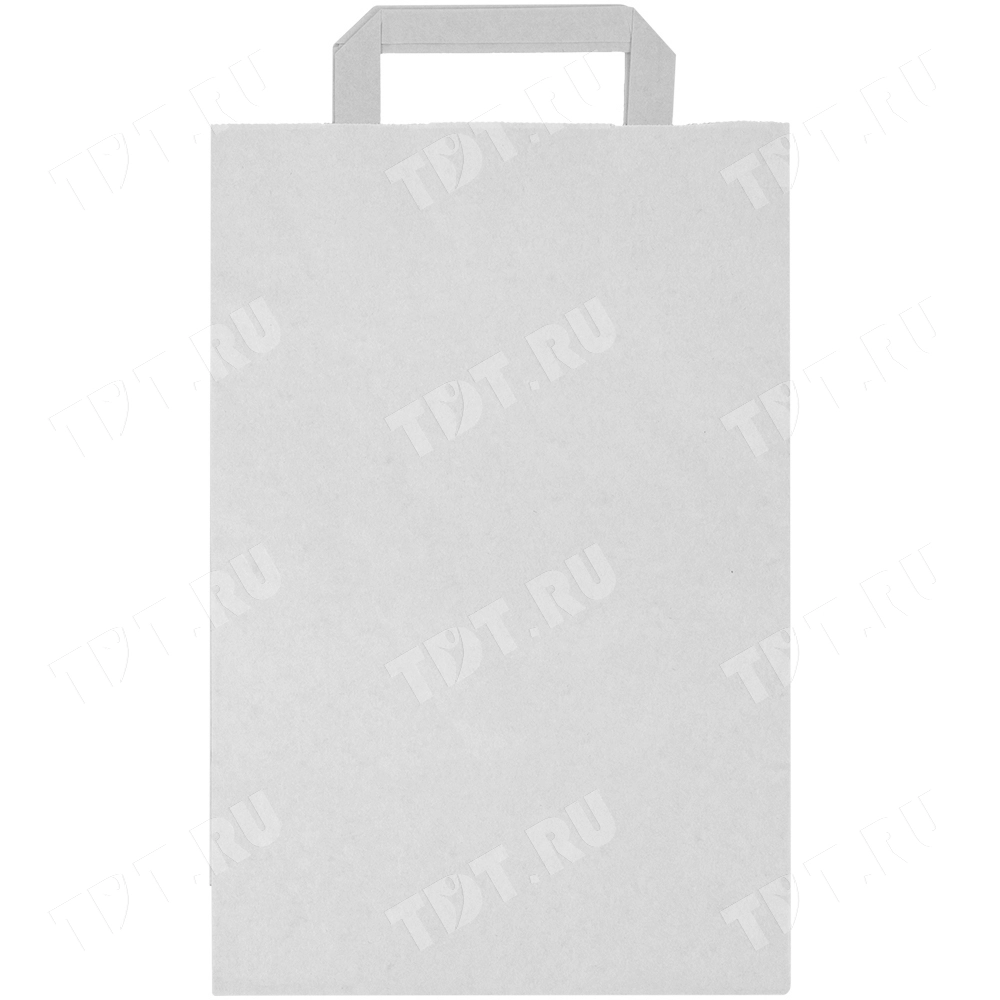 Белый пакет с плоской ручкой, 70 г/м², 22*9*33 см