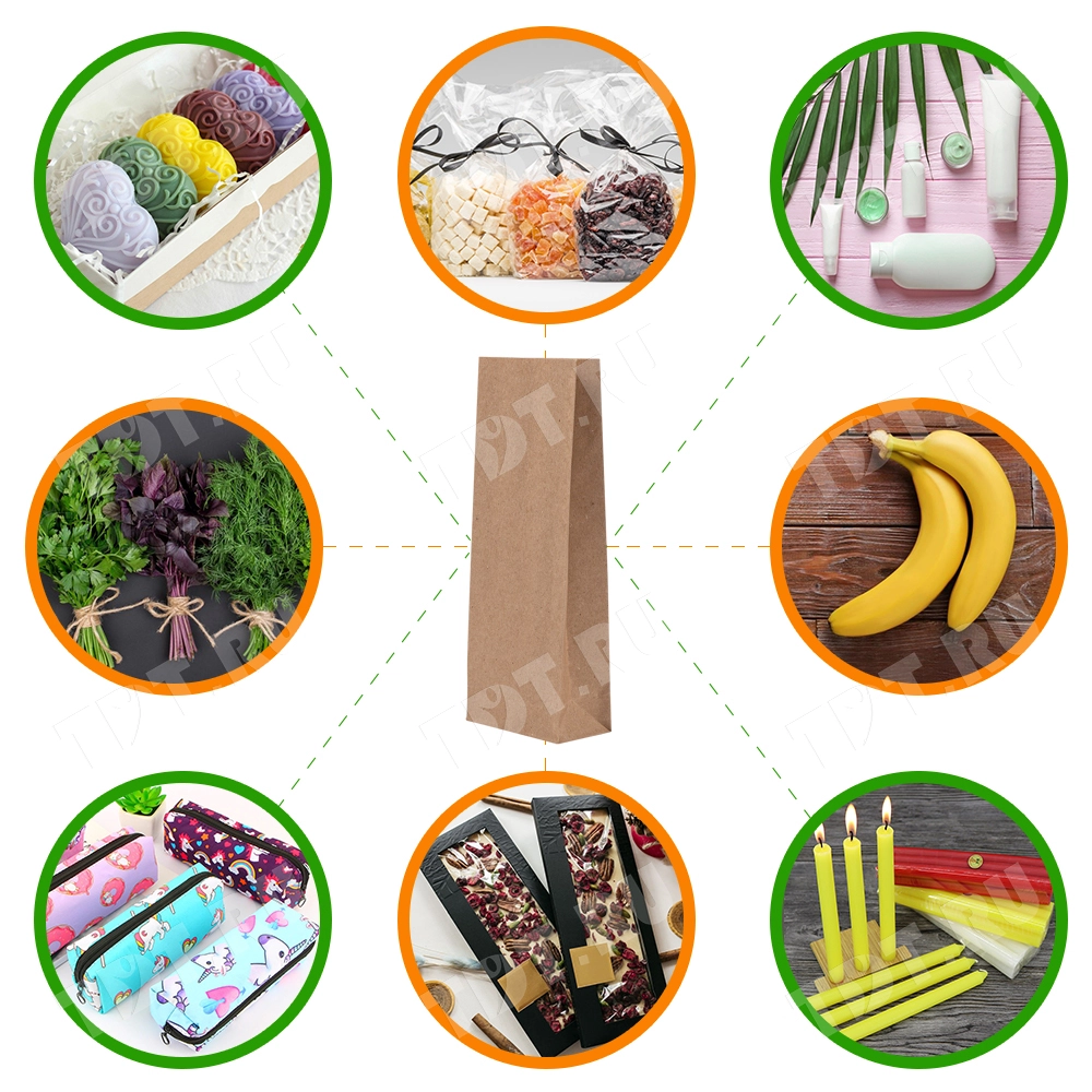 Крафт пакет без ручек, 70 г/м², 12*8*33 см