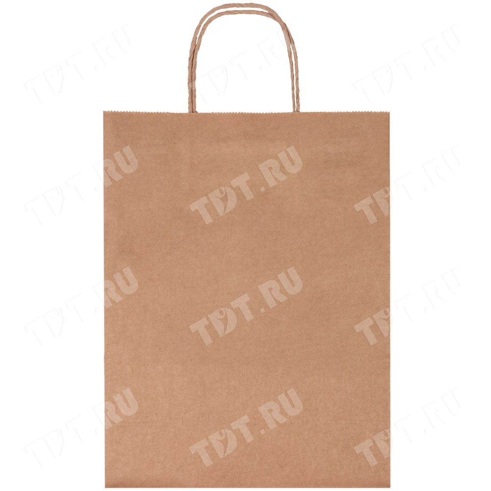 Крафт пакет с крученой ручкой, 80 г/м², 35*15*45 см