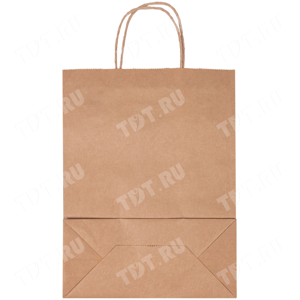 Крафт пакет с крученой ручкой, 80 г/м², 35*15*45 см