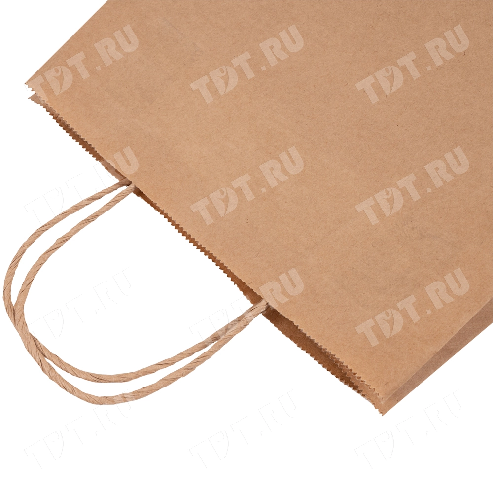 Крафт пакет с крученой ручкой, 80 г/м², 35*15*45 см