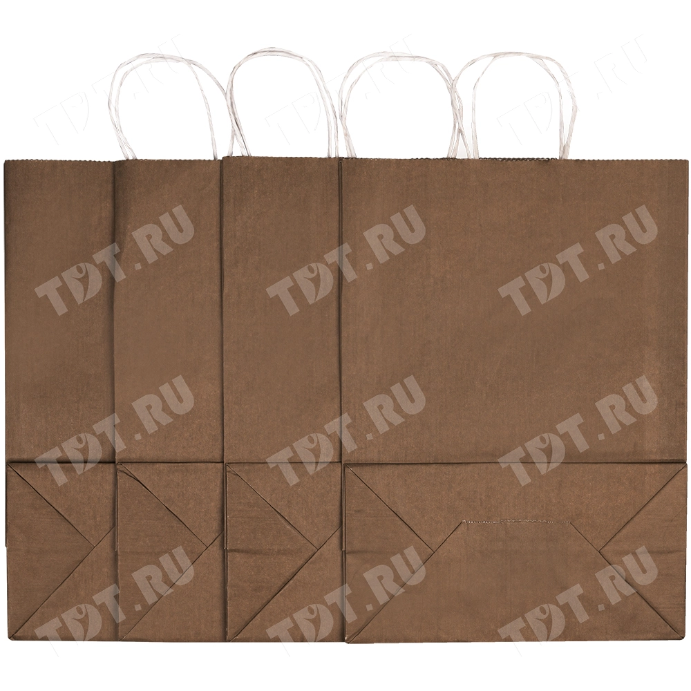 Крафт пакет с крученой ручкой «Капучино», 80 г/м², 25*11*32 см