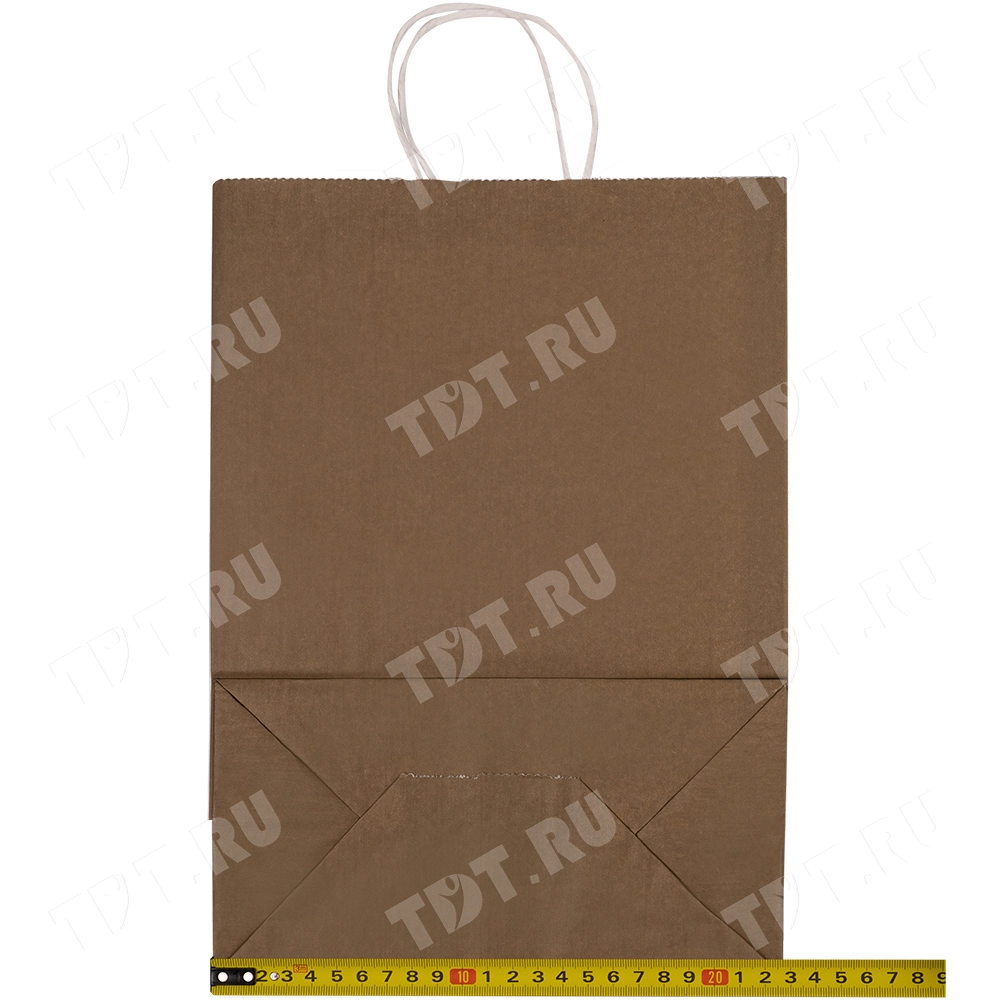 Крафт пакет с крученой ручкой «Капучино», 80 г/м², 25*11*32 см