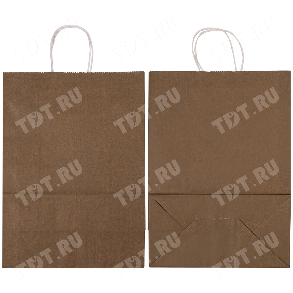 Крафт пакет с крученой ручкой «Капучино», 80 г/м², 25*11*32 см