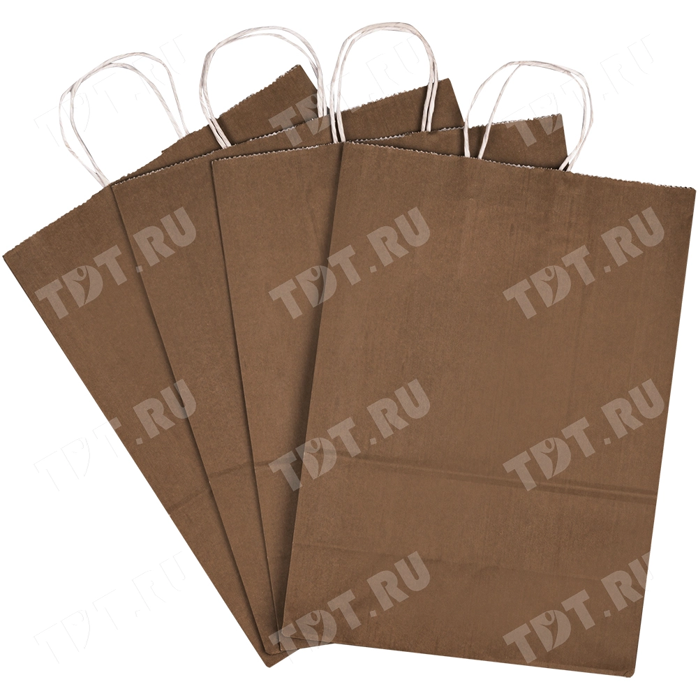 Крафт пакет с крученой ручкой «Капучино», 80 г/м², 25*11*32 см