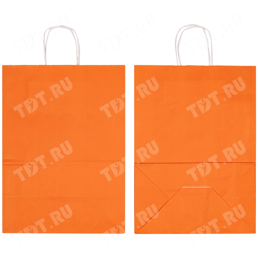 Крафт пакет с крученой ручкой «Оранжевый», 80 г/м², 25*11*32 см