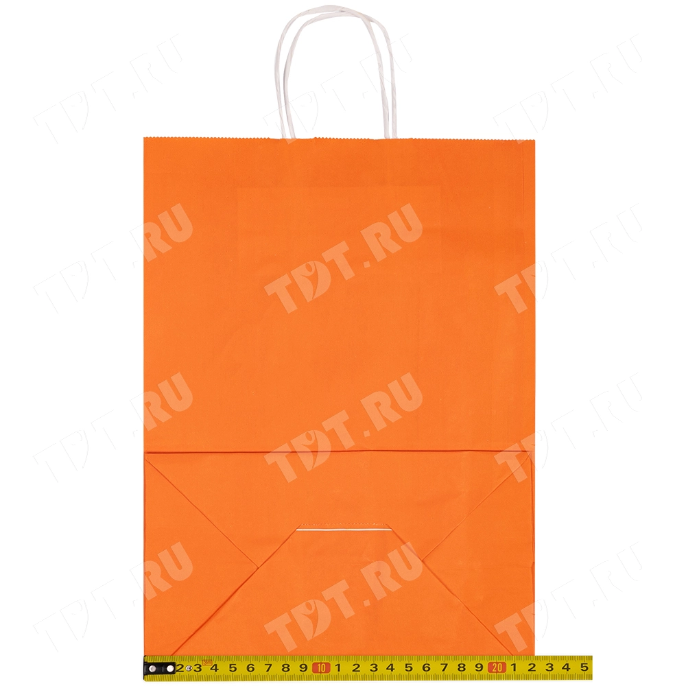 Крафт пакет с крученой ручкой «Оранжевый», 80 г/м², 25*11*32 см