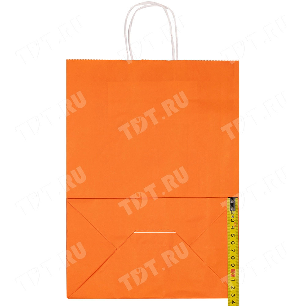 Крафт пакет с крученой ручкой «Оранжевый», 80 г/м², 25*11*32 см