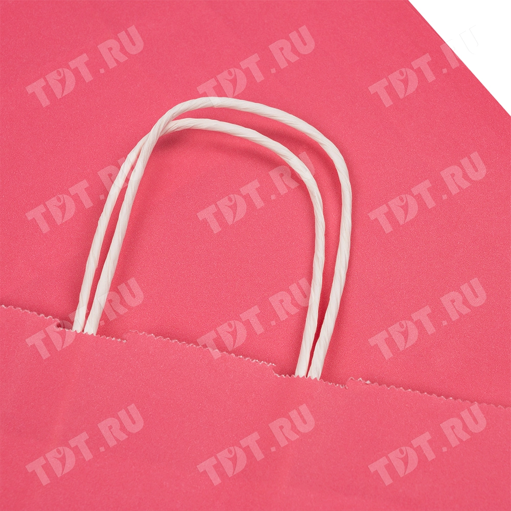 Крафт пакет с крученой ручкой «Розовый», 80 г/м², 25*11*32 см