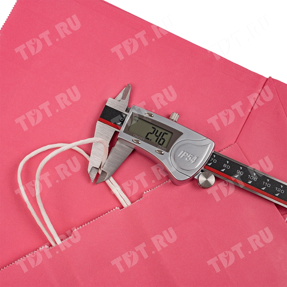 Крафт пакет с крученой ручкой «Розовый», 80 г/м², 25*11*32 см