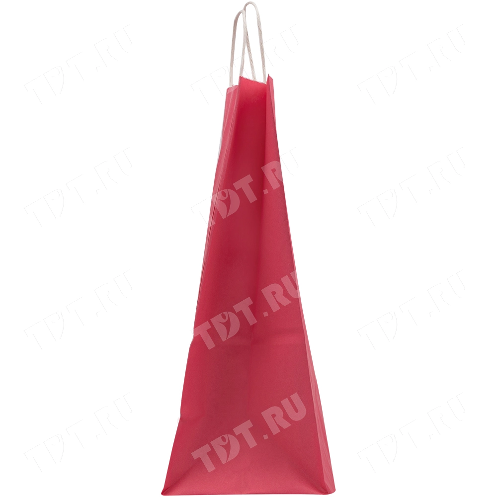 Крафт пакет с крученой ручкой «Розовый», 80 г/м², 25*11*32 см