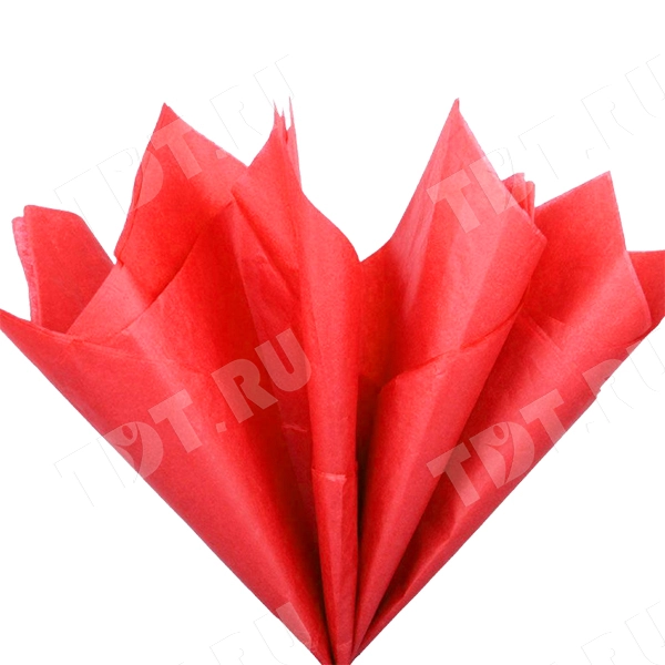 Бумага тишью упаковочная, красная, 50*66 см, 20 г/м², 10 листов