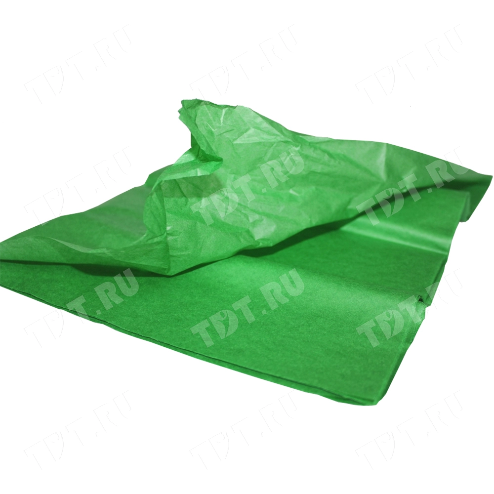 Бумага тишью упаковочная, зеленая, 50*66 см, 20 г/м², 10 листов