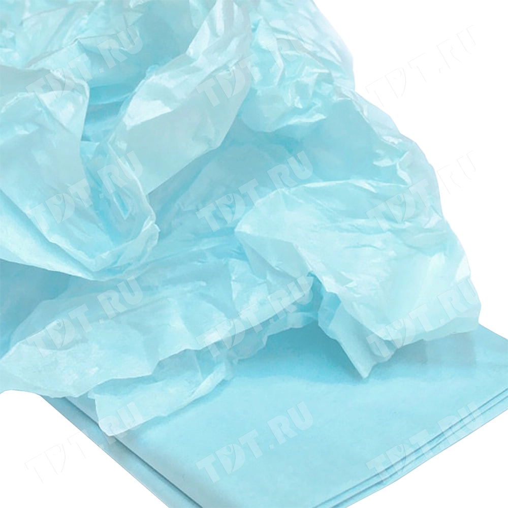 Бумага тишью, голубая, 50*66 см, 20 г/м², 10 листов
