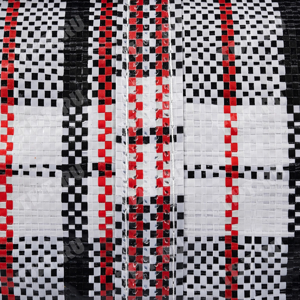 Сумка однослойная хозяйственная, 36 л, 45*20*40 см, чёрно-красная