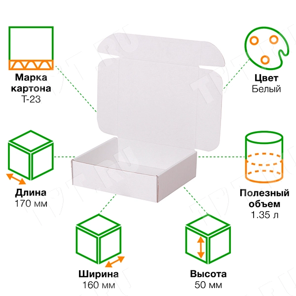 Короб КС-411 МГФ, белый, 170*160*50 мм