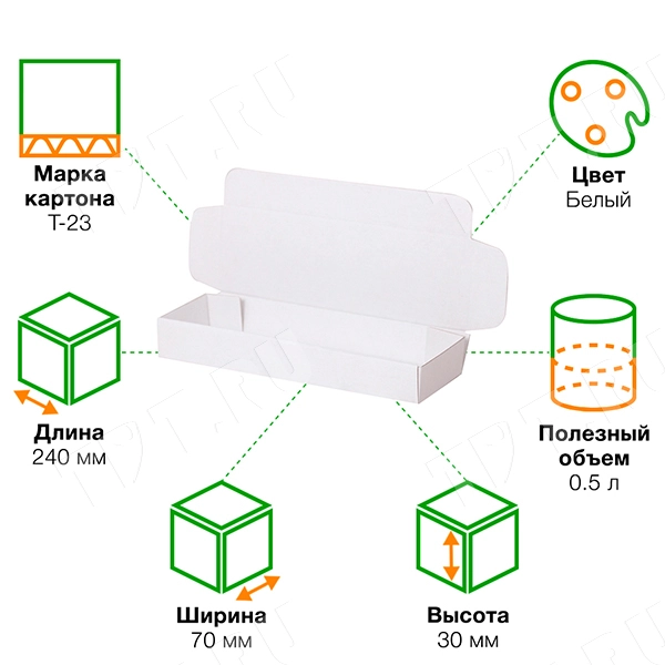 Короб КС-416 МГФ, белый, 240*70*30 мм