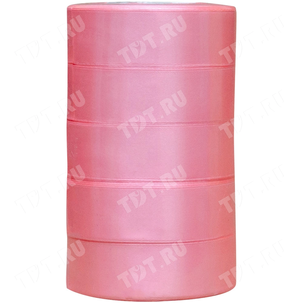 Атласная лента, розовая, 25мм*25м