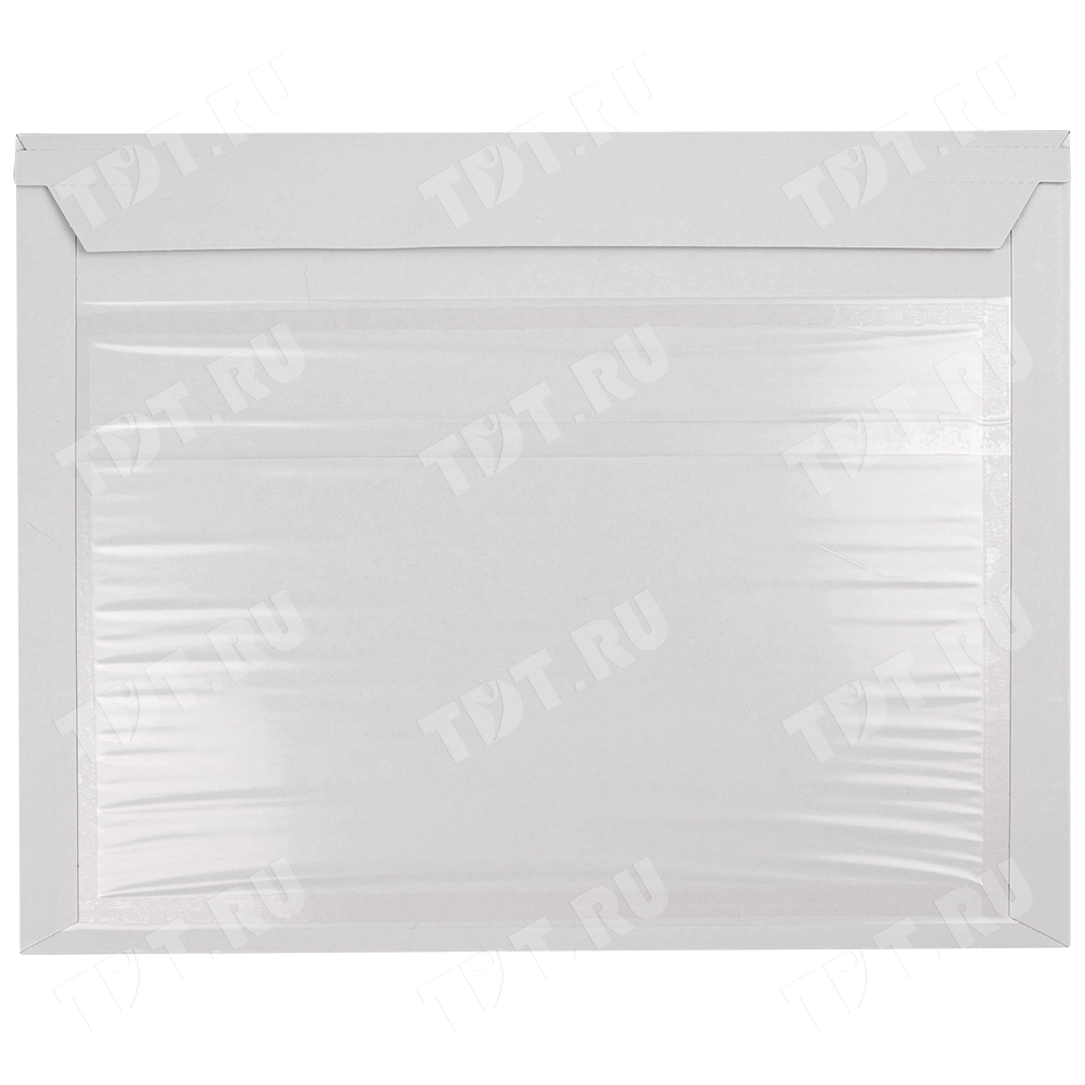 Картонный конверт с карманом для сопроводительных документов, 340*265+40 мм