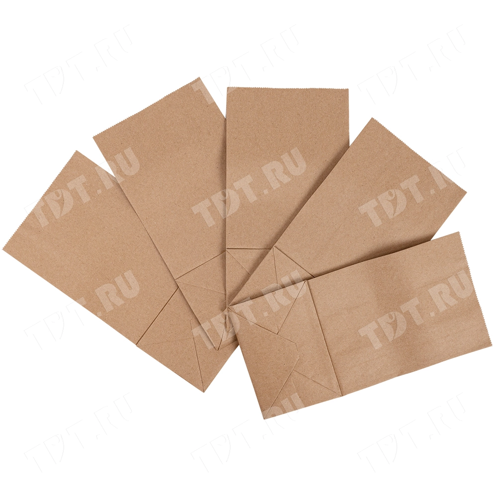 Крафт пакет без ручек, 70 г/м², 8*5*17 см