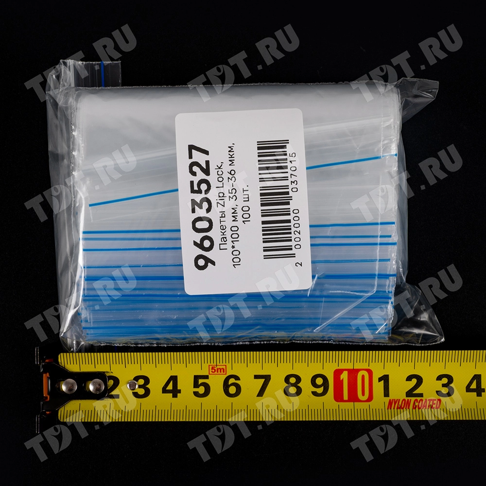 Пакет Zip Lock, прозрачный, 100*100 мм, 35-36 мкм, 100 шт.