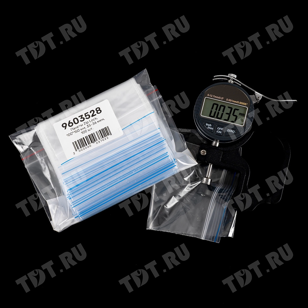 Пакет Zip Lock, прозрачный, 100*150 мм, 35-36 мкм, 100 шт.