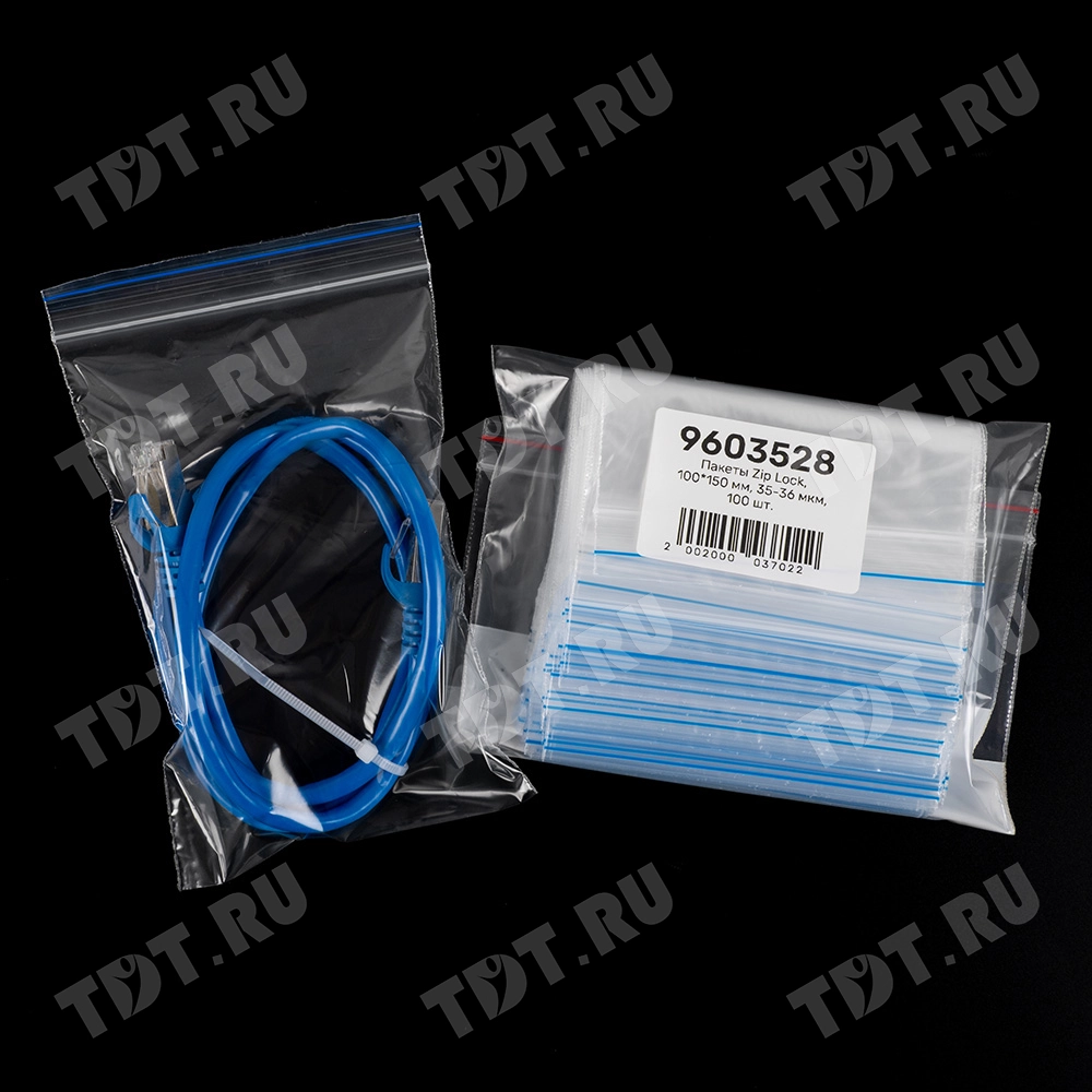 Пакет Zip Lock, прозрачный, 100*150 мм, 35-36 мкм, 100 шт.