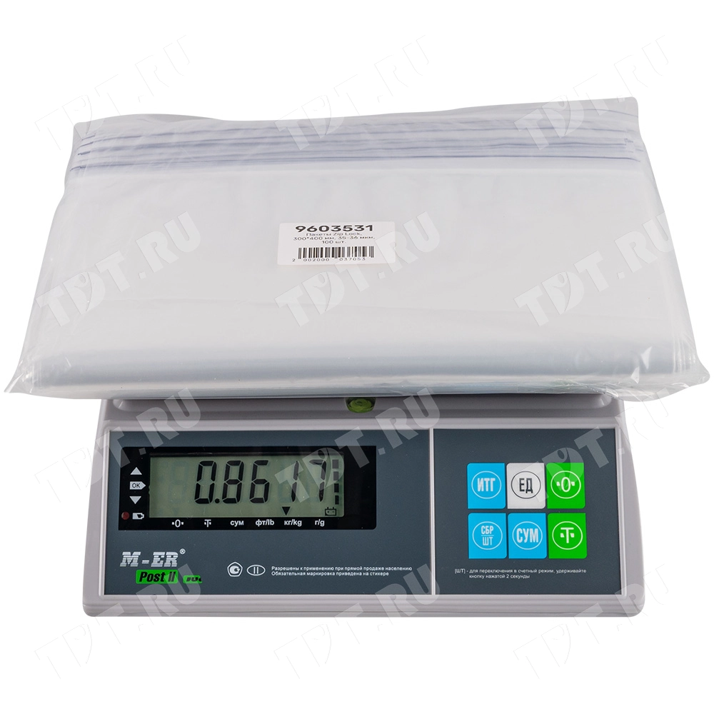 Пакет Zip Lock, прозрачный, 300*400 мм, 35-36 мкм, 100 шт.