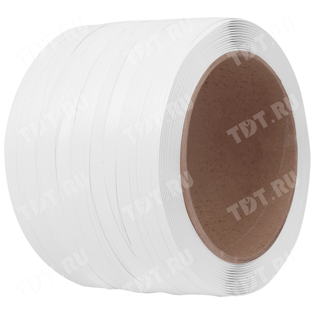 Стреппинг лента полипропиленовая (ПП), 12мм*0.5мм*500м, белая