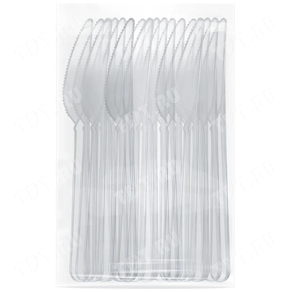 Пластиковые ножи Премиум, прозрачные, 50 шт.