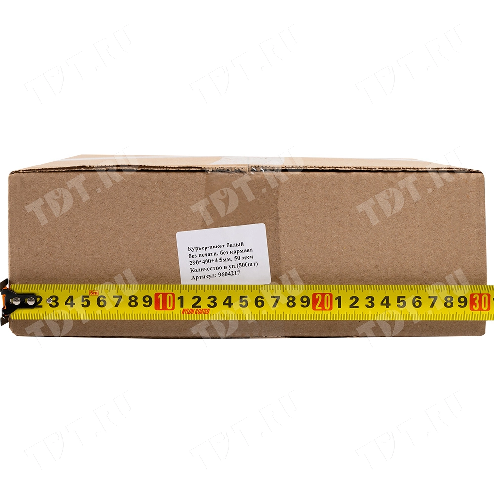 Курьер-пакет белый без печати, без кармана, 290*400+45 мм, 50 мкм, 1 шт.