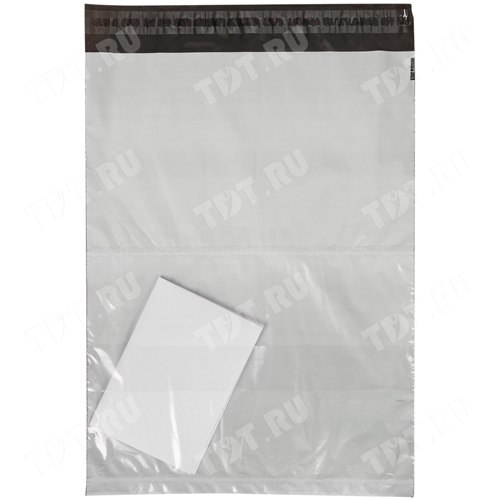 Курьер-пакет белый без печати, с карманом, 400*515+40 мм, 50 мкм, 1 шт.
