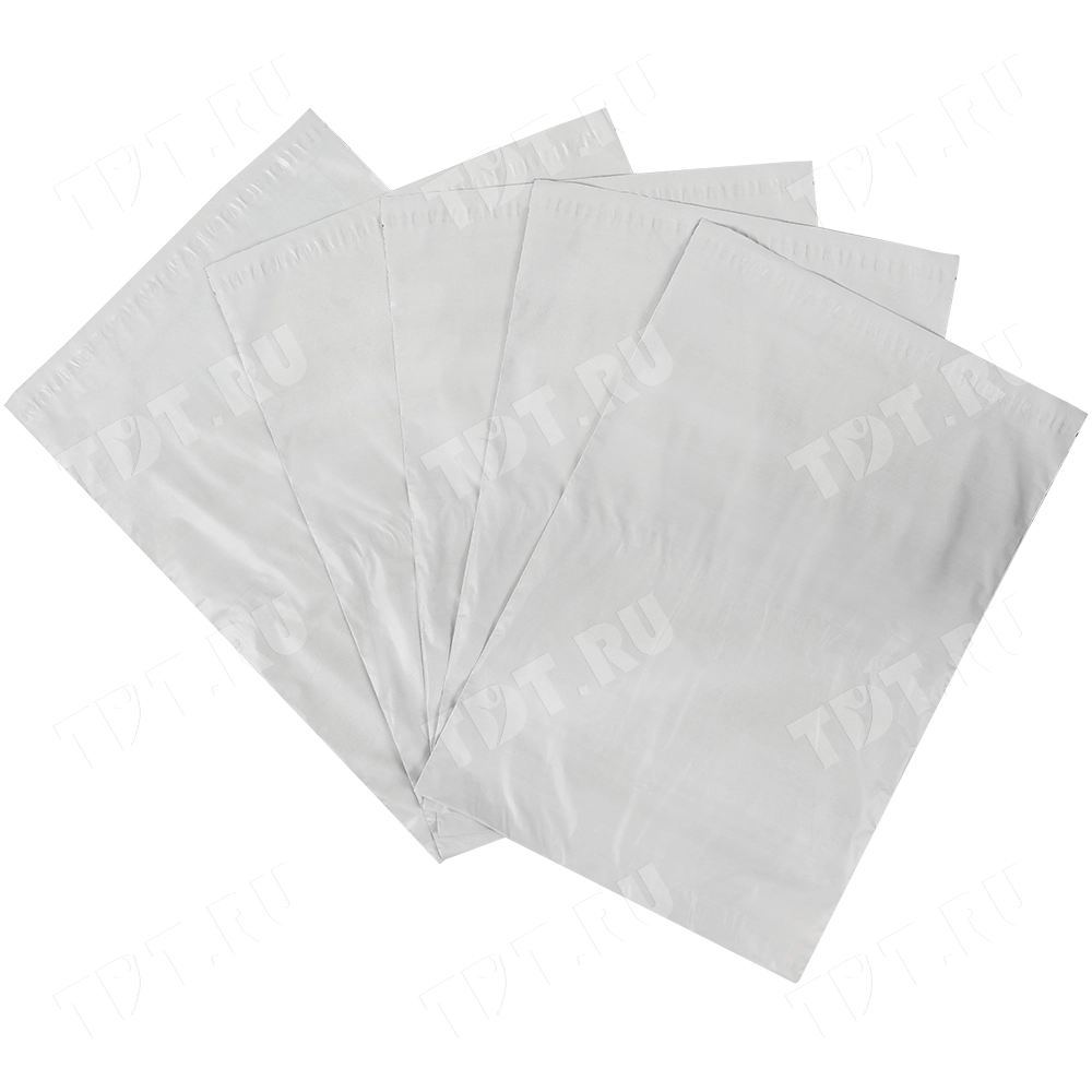 Курьер-пакет белый без печати, с карманом, 400*515+40 мм, 50 мкм, 1 шт.